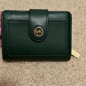 Michael Kors Dark Green Leather Wallet